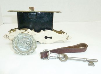 Antique Door Knob Lock Set, KEY