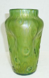 LOETZ Art Glass Antique Vase Dimpled Walls
