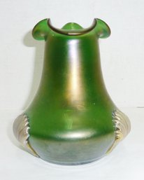 Antique Art Glass Kralik Claw Vase