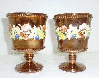 Antique Copper Luster Chalice, Goblets