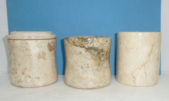 3 Marble Counter Jars