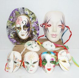 BIG LOT Ceramic Masks, Hand Painted
