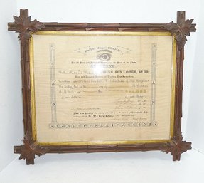 Masonic Membership Framed Dated 1867