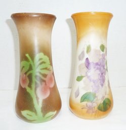 Vintage PAIR Milk Glass Tall Vases