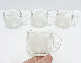 Nestle's SET 4 Glass World Globe Mugs