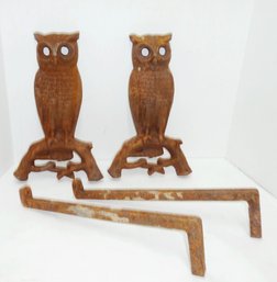 Vintage Iron OWL Andirons