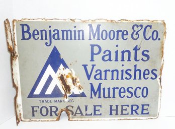 Vint Enamel Benjamin Moore Paint Sign