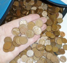1200 Vintage Copper Wheat Pennies, Coins