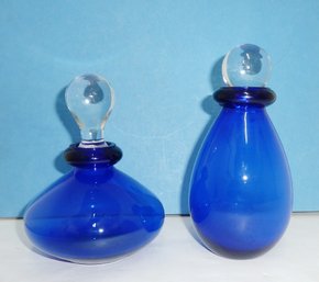 Cobalt Blue PAIR Cologne Bottles