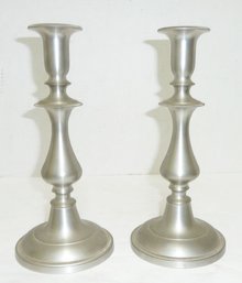 Pewter Tall Candle Sticks PAIR