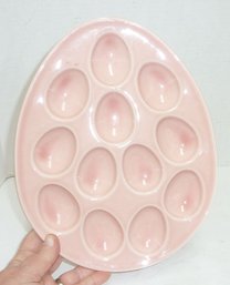 Pink Ceramic Devil Egg Dish