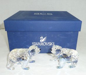 Swarovski Crystal Polar Bear Cubs, Box
