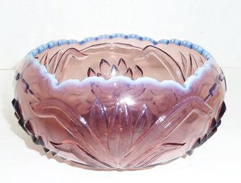 Amethyst Opalescent Bowl, Pond Lily