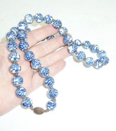 Asian Blue White Porcelain Necklace