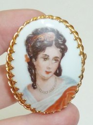 Porcelain Pin Lady Portrait