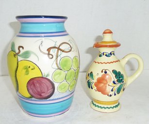 Vintage PAIR Glazed Pottery Pieces