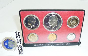 1974 Proof Set, 2000 NH Colorized Quarter Coin