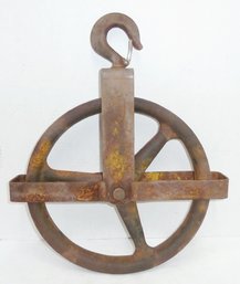 Large Vintage Iron Barn Pulley