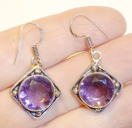 Pierced Purple Stone Ears, Mkd 925