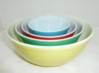 Vint. PYREX Nested Bowls, Primary Color #