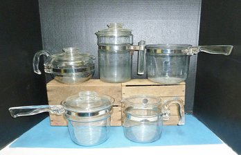 Vintage Pyrex Clear Stove Pots LOT