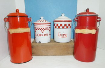 Metal Enamelware LOT, French Country Kitchen