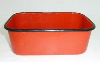 Vintage Red Enamel Container