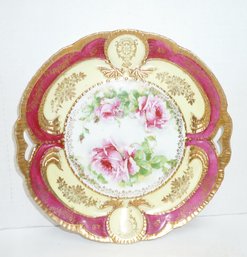 Antique Porcelain Cake Plate, Roses