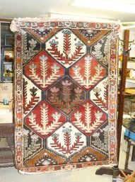 Oriental Hand Knot Rug, Colorful Pattern