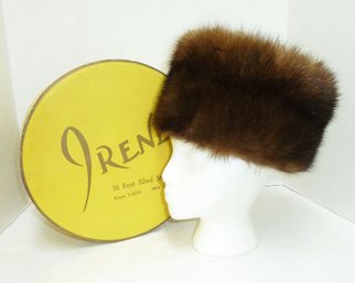 Irene Of NY Sable Fur Hat, Hat Box