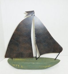 Wood, Metal Sail Boat Display