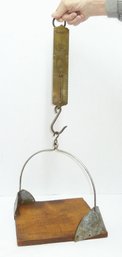 Vintage Wood, Brass Hanging Scale