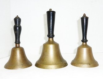 Antique Brass LOT 3 School Bells