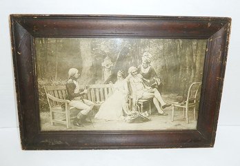 Early Framed Textile Picture SIGNED  (A)