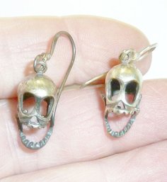 Skeleton Skull Earrings Mkd 925