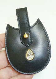 Genuine Swarovski Leather Jeweled Key Ring