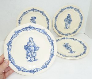 4 Blue Harvest Plates, Williams Sonoma