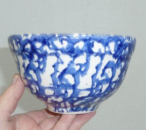Blue Spongeware Kitchen Bowl