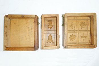 3 Dovetail End Square Butter Mold Boxes