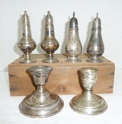 Vint. Sterling Silver LOT, Shakers & Candlesticks