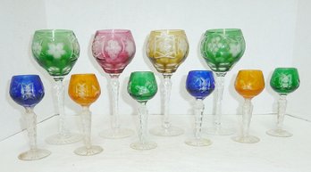 Bohemian Glass Goblets LOT 2 SETS