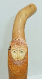 Carved Face Walking Stick, Staff