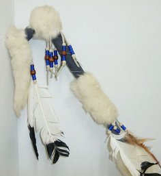 Native Am Walking Stick, Feathered