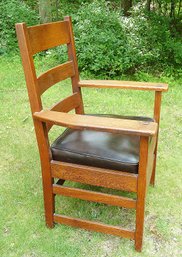 Quarter Sawn Oak Signed STICKLEY Arm Chair