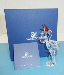 Swarovski Crystal STORK In Box, Certificate
