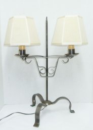 Iron Colonial Style Double Shade Lamp