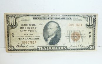 $10 Bill With Odd Markings 1929  L@@K