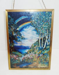 Tiffany Signed Stain Glass Panel