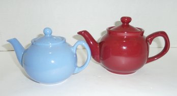 Small Pottery Teapots PAIR