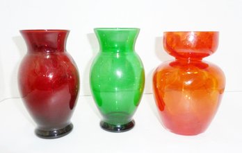 Depression Glass Vases LOT Of 3